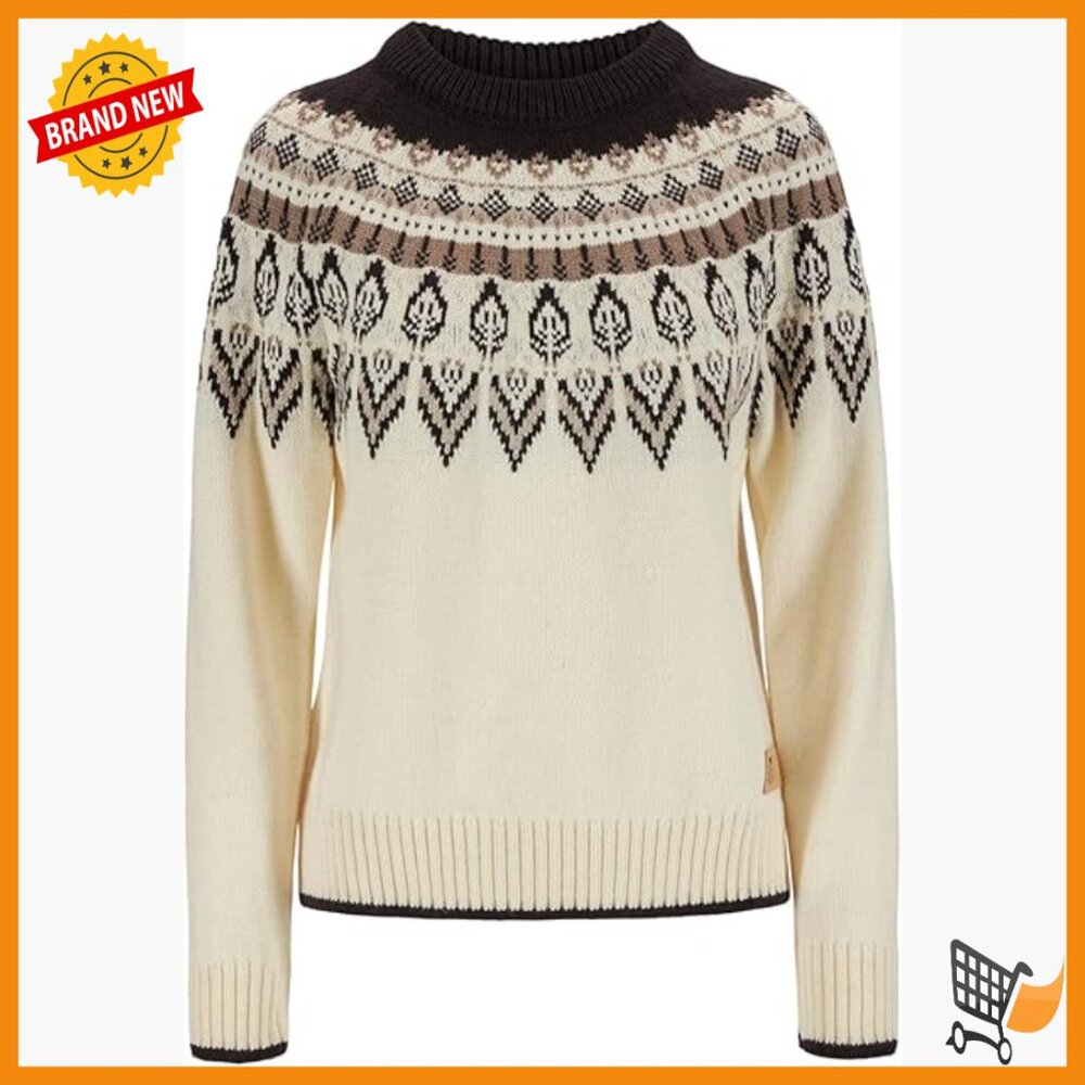 Large Wool Pullover Sweater With Floral Pattern For Winter